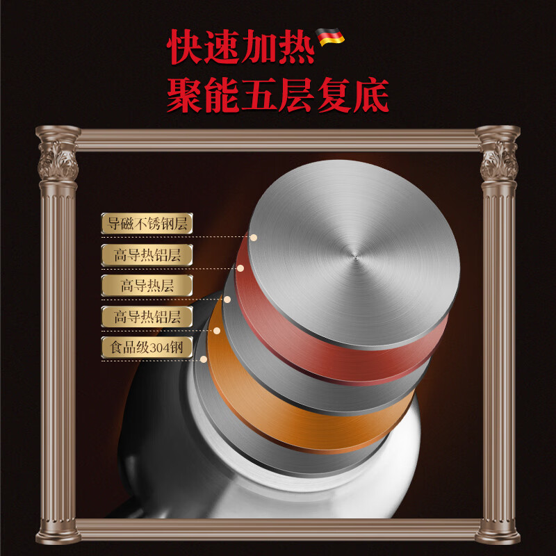 POPOVICH German 304 stainless steel kettle automatic whistle large capacity thickened natural gas gas stove induction cooker universal 4L - water boiling sound 304 steel kettle 4L