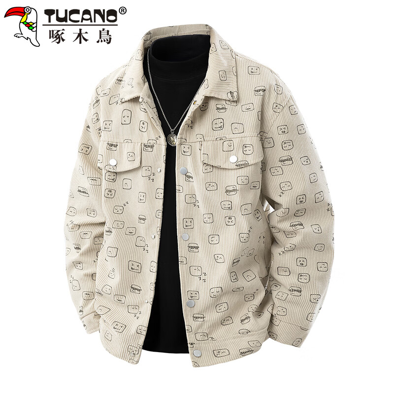Woodpecker (TUCANO) jacket men's winter corduroy jacket men's workwear thickened warm loose clothes men's coffee XL