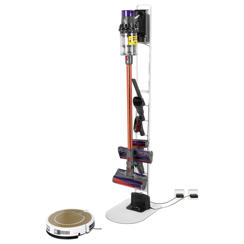 Suitable for Dyson vacuum cleaner storage bracket Xiaomi Puppy Chaimi vacuum cleaner bracket sweeping robot storage rack white universal simple full vacuum cleaner available 68x35cm_4 layers