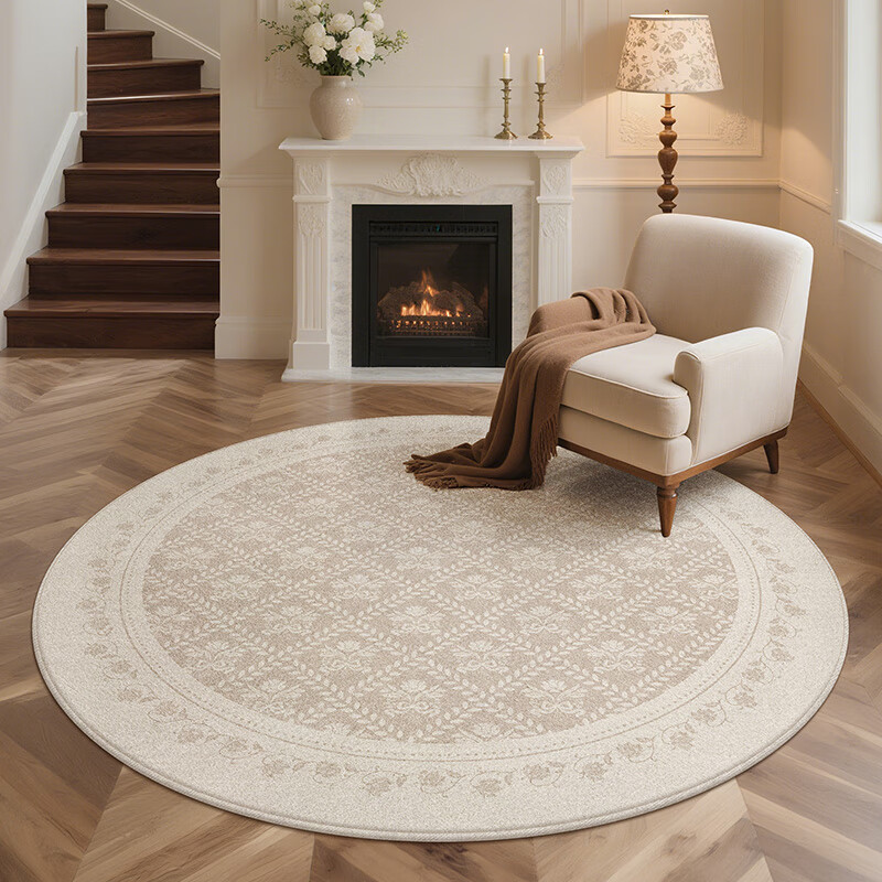 Cotton clothing embellished living room study round carpet bedroom computer desk study chair swivel chair floor mat no-wash wipeable soundproof foot mat