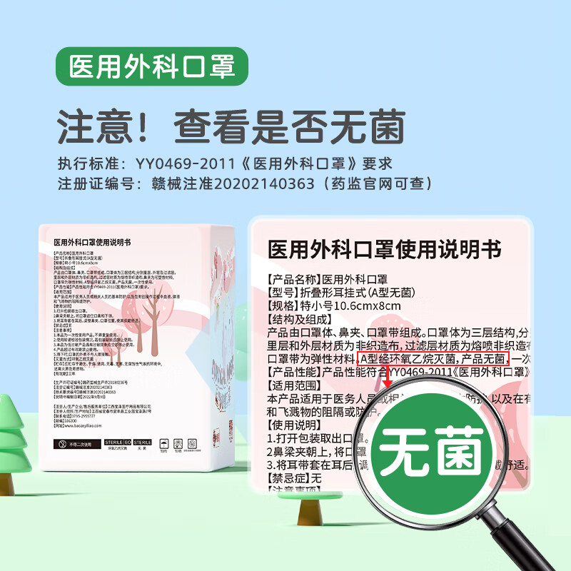 SHIDICO medical surgical masks for children 0-3 years old infants and young children masks 30 pieces, individually packaged sterilization grade 3D three-dimensional