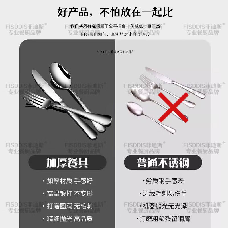 FISDDIS304 stainless steel knife and fork two-piece set thickened adult steak western food tableware knife and fork set
