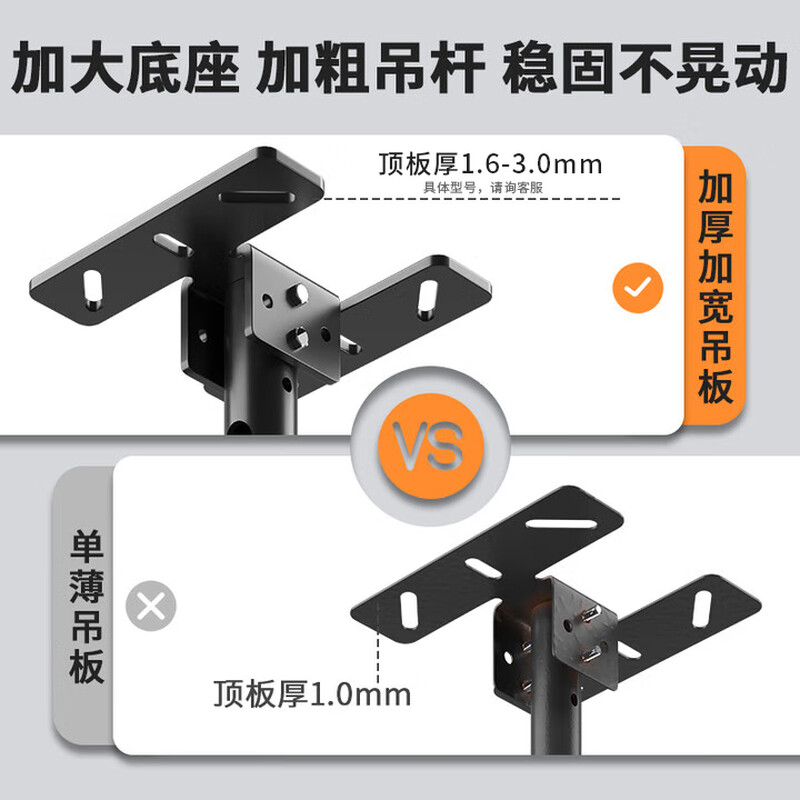 Xingkaishi Universal TV Hanger TV Suspension Bracket 45-95 Inch Ceiling Rack Hanger 360 Degree Rotating Monitor Boom LCD TV Suspension Upgrade Large Load Bearing 45-85 Inch Lift 0.5-3m
