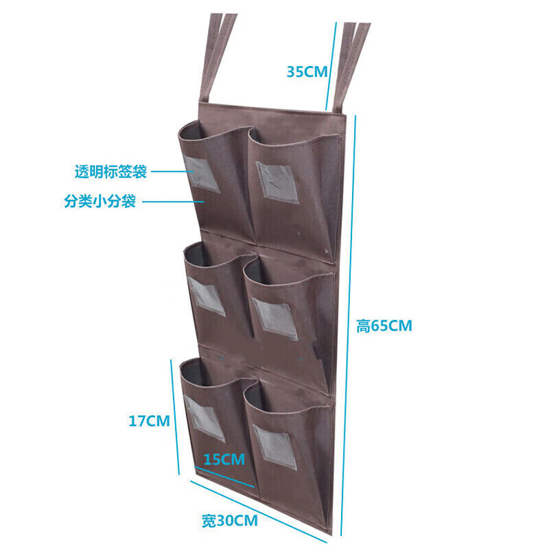 Hotel guest room work cart rag bag hanging bag cleaning cart linen cart tool differentiated towel storage points vertical row 6 vertical row 6 small bags rag bags one row two three rows