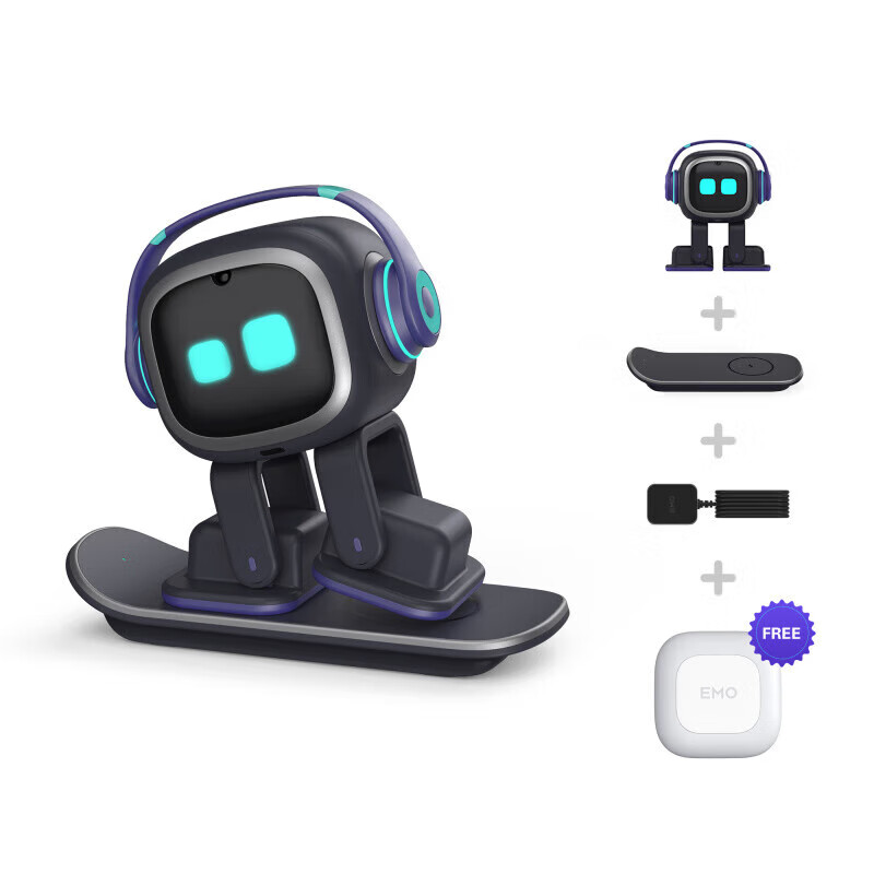 LIVING.AIemo intelligent robot aibi desktop electronic pet AI voice interactive emotion robot living EMO home station set (including charging pile) purchasing products are not returnable or exchangeable