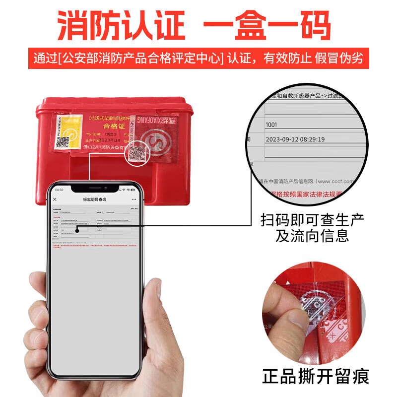 Zhunhang Fire Blanket 1.5m Gas Mask Set First Aid Commercial Home National Fire Protection 3C Certified Escape Blanket