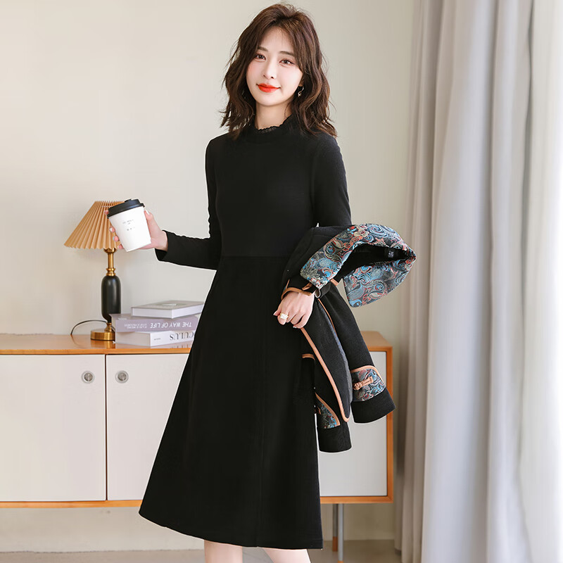 Kebel New Chinese Style National Style Jacket Dress Suit Women's 2025 New Autumn and Winter High-end Small Fragrance Style Two-piece Set XL