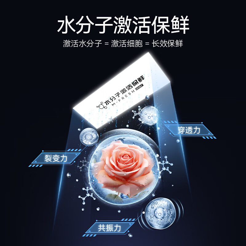 MeiLing M Fresh 570-liter cross-door refrigerator constant temperature fresh frozen ultra-thin embedded dual system bottom cooling first-class energy efficiency glass panel gray BCD-570WQ7S national subsidy