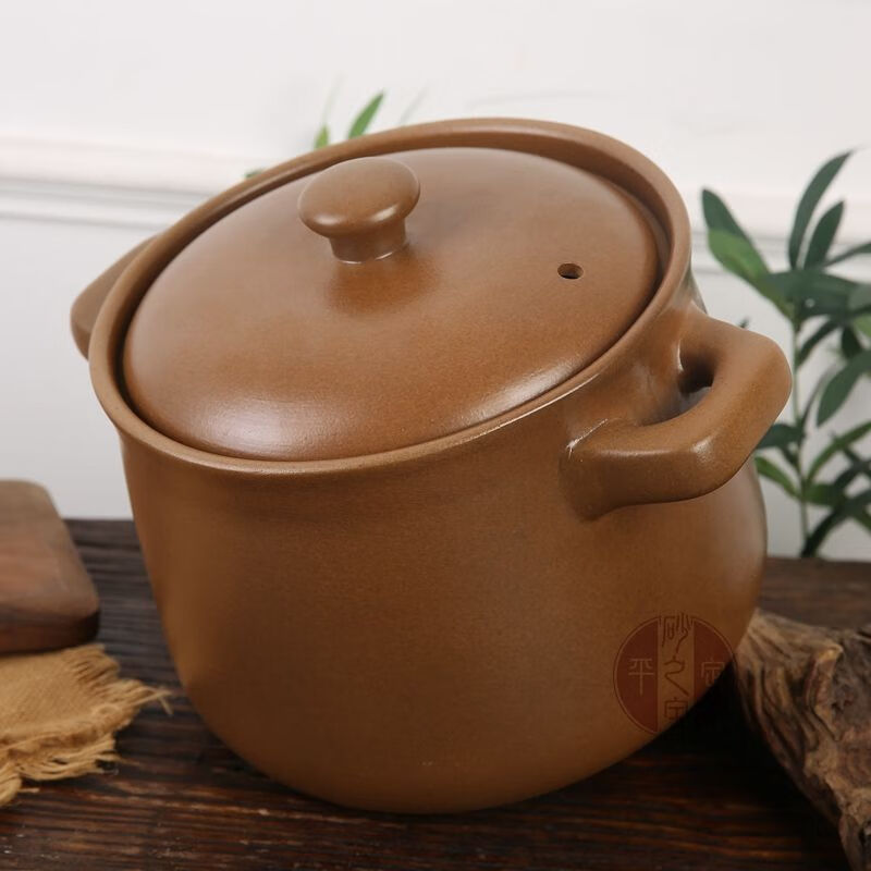 Shi Jin Pingding casserole pregnant women Pingding unglazed clay pot old-fashioned soup open fire high temperature resistant stew pot ceramic casserole stone pot unglazed health pot 3.2L