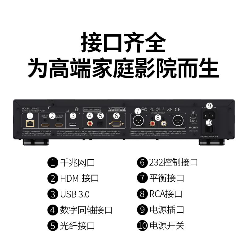 Magnetar UDP800Pro MK2 Blu-ray 4K SACD player enthusiast Dolby Vision Atmos 3D DVD player HD hard drive hifi lossless music Magnetar 800+ Bridge Mark HDMI cable 10 meters