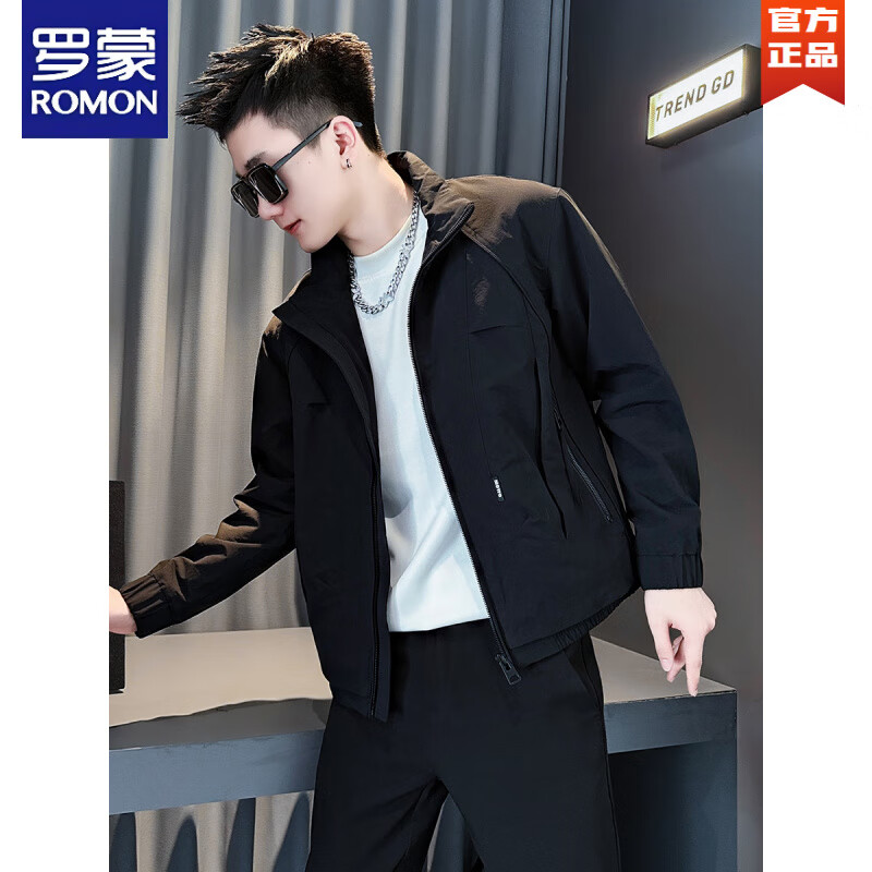 ROMON autumn and winter thickened jacket men's warm and cotton-padded jacket 2025 new high-end popular casual jacket coffee color upgraded cotton M recommended 90~110 catties