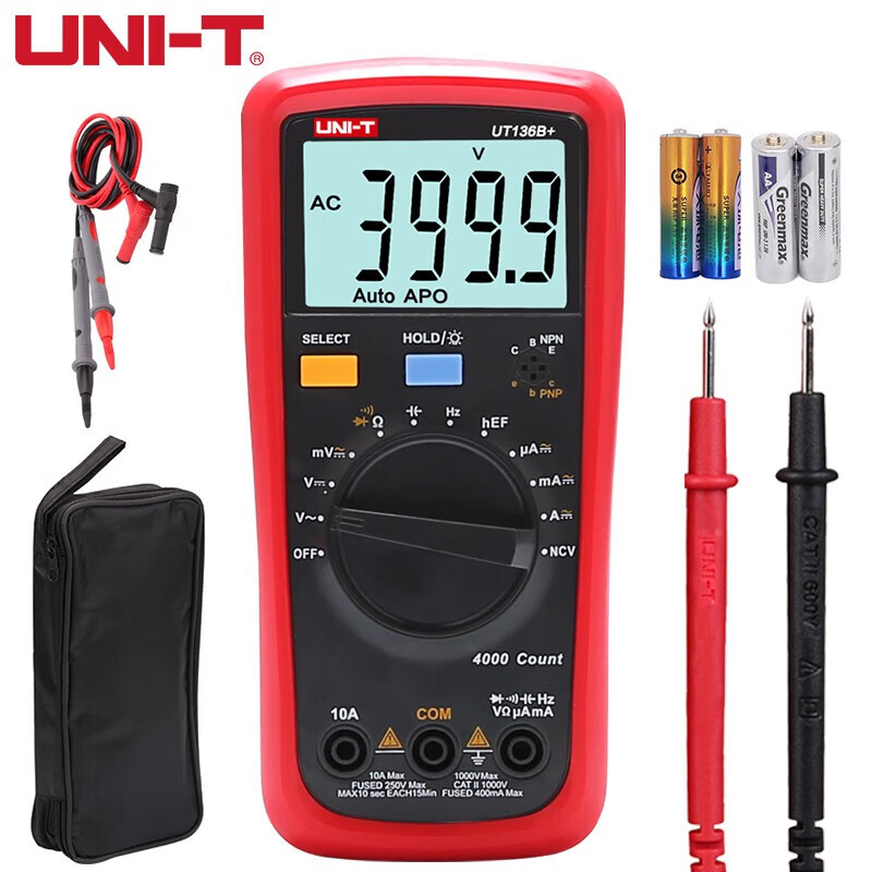 Uni-T UT33A+ high-precision digital multimeter multi-function burn-proof household voltage and current resistance tester ammeter UT136B+ test pen function
