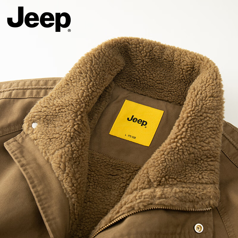 JEEP American genuine high-end pure cotton work jacket top men's spring and autumn American handsome heavyweight flight jacket autumn and winter 98805 black plus velvet counter genuine XL