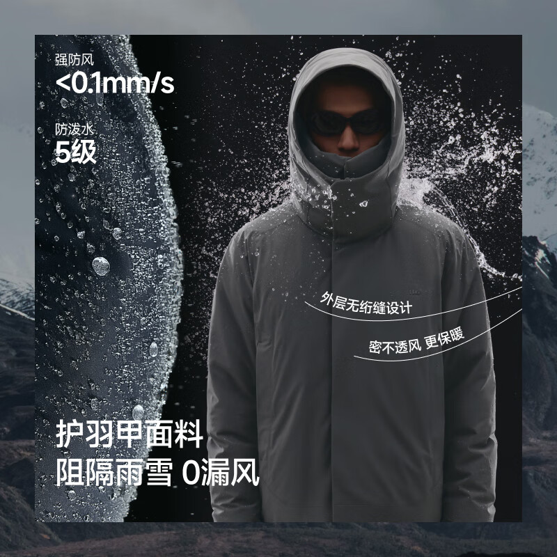 Beneunder down jacket men's 2025 latest hard shell assault jacket parka clothes workwear HD112 Mandu Black L