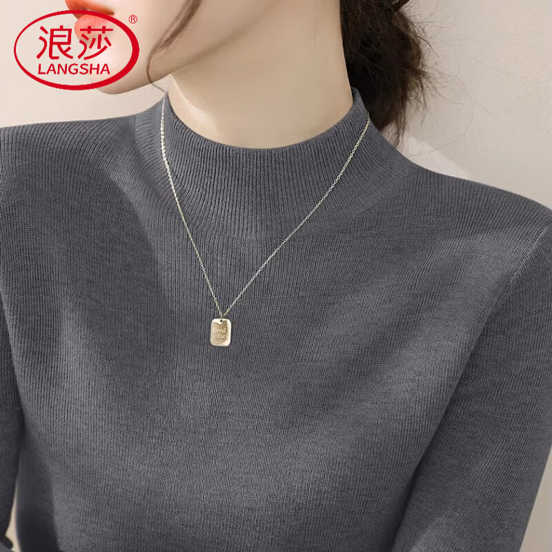 LangSha French black half turtleneck plus velvet inner sweater women's fall and winter all-in-one velvet long-sleeved bottoming top thick mustard yellow upgraded anti-pilling fabric L recommended 110-120 pounds