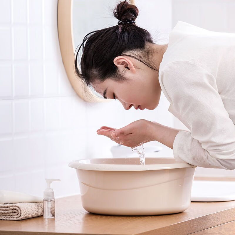 Camellia Plastic Basin Large Washbasin Student Dormitory Washing Clothes Feet Baby Foot Bath Basin 42cm