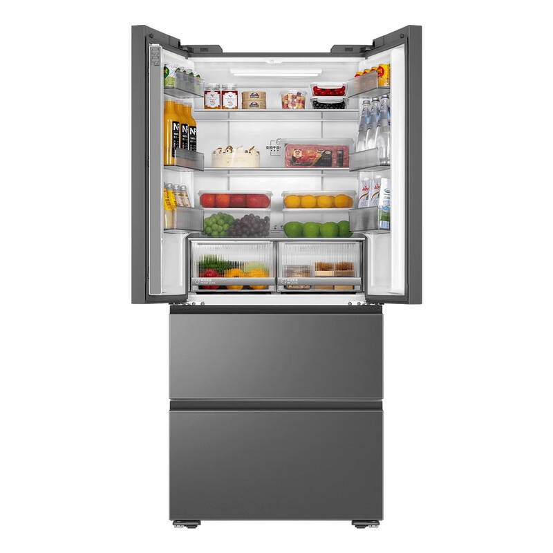 Haier 491L French multi-door 594mm ultra-thin zero-embedded one-level dual-frequency bottom front cooling 90-door large-capacity smart refrigerator BCD-491WGHFDB5BFU1