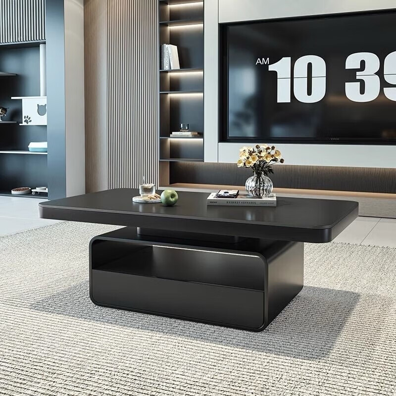 Light luxury modern cream style rectangular slate coffee table living room small apartment home designer high-end tea table glossy snow mountain white slate 130*70cm