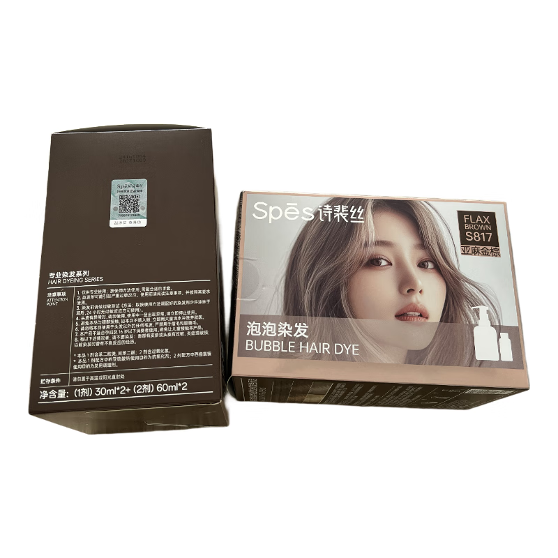 Spes Bubble Hair Dye S817 Linen Golden Brown 1 dose 30ml*2, 2 doses 60ml*2 on clearance