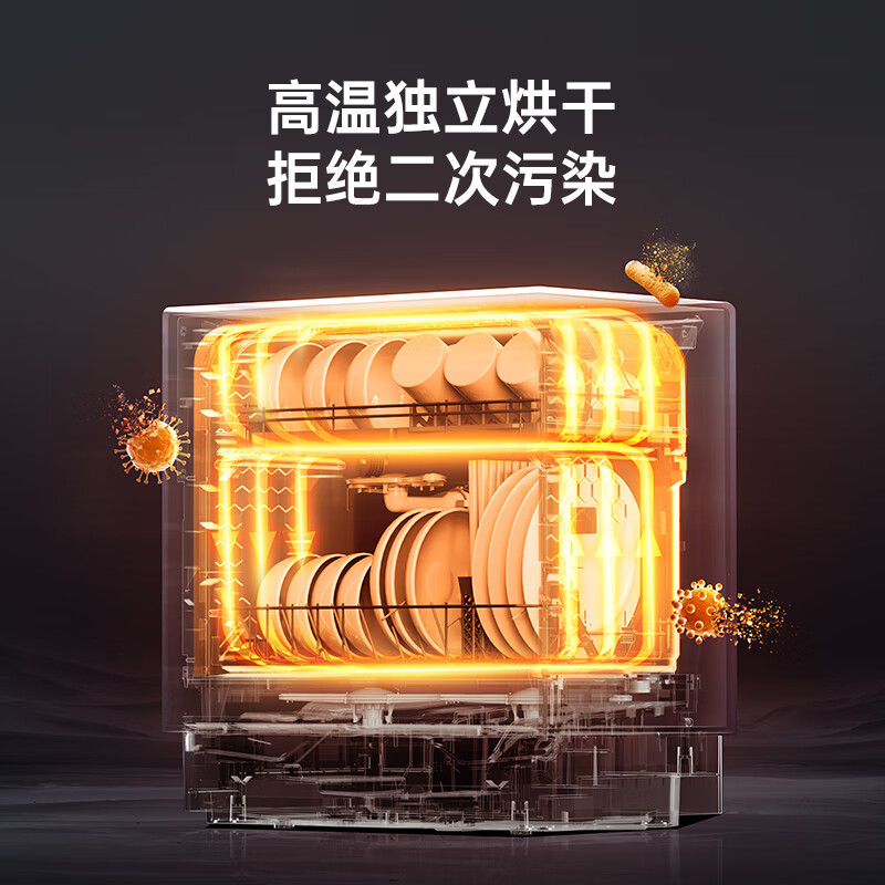 Panasonic desktop dishwasher K1Y-Pro Maternity and baby certified household small space Nanoyi 7-day storage sterilization and odor removal 80 independent drying true 5 sets third generation upgraded model K3Y