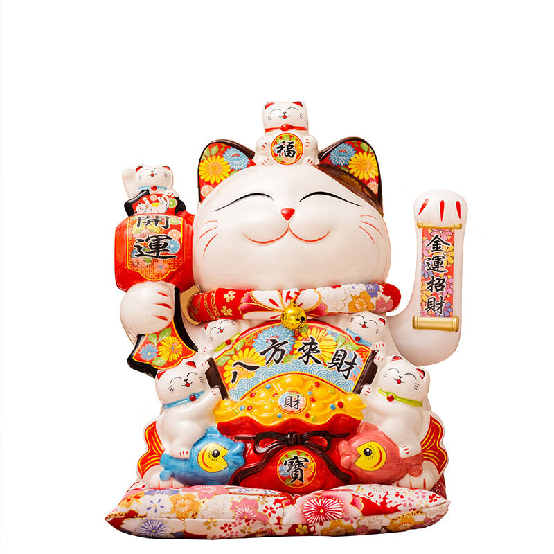 Youjia Liangpin 12-inch Lucky Cat Popular Products Lucky Ornament Housewarming Opening Gift Automatic Hand Waving Large Lucky Cat