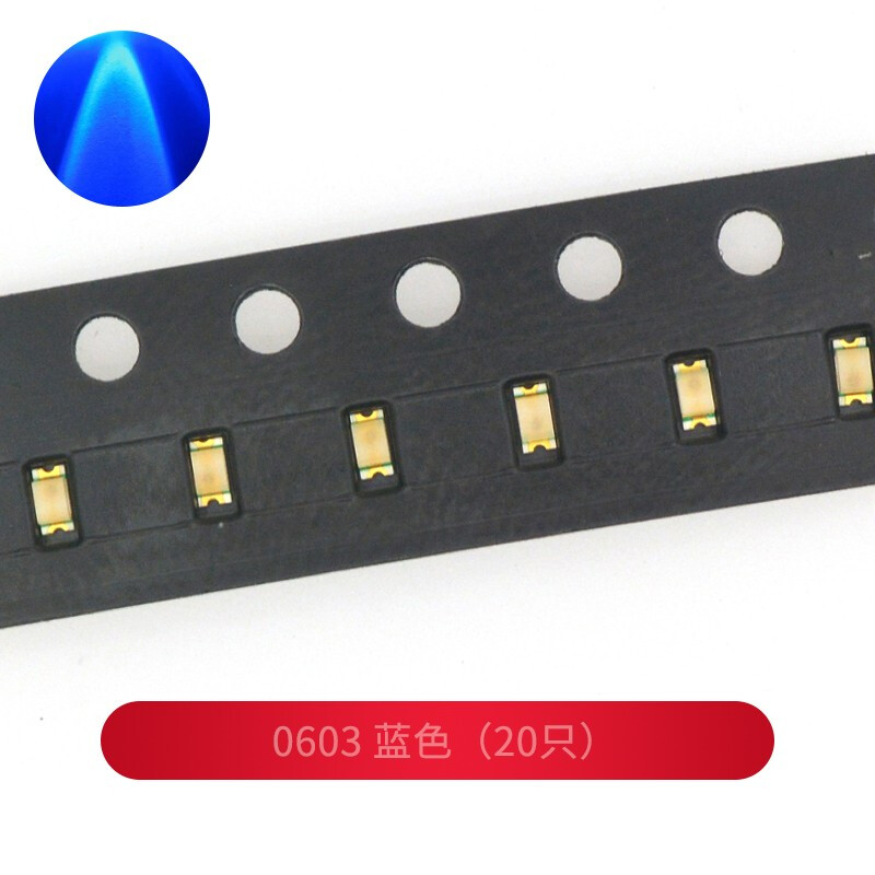 TaoTimeClub SMD LED light 0603 light-emitting diode plain green yellow green red light blue light yellow emerald green orange white SMD light 0603 blue (20 pieces)