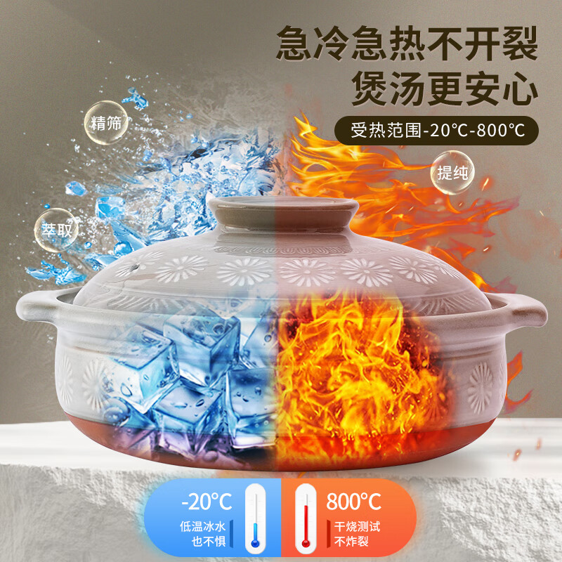 Uchiyama kiln Japan imported casserole soup pot stew pot 3.2L household wide mouth health pot high temperature resistant non-cracking ceramic pot