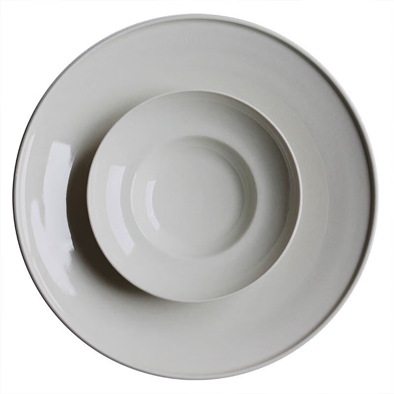 Yusenyi Flying Saucer Plate Flat Plate Tableware Breakfast Plate One-person Fruit Dinner Plate Color Salad Dish Plate Home Large Bowl