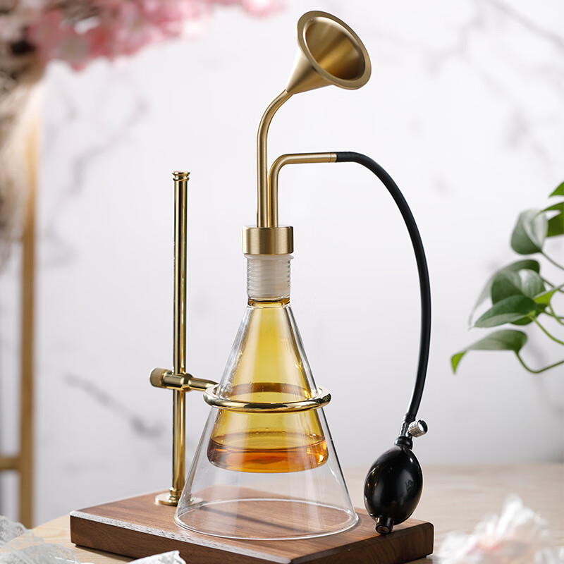 JINGWAN Scent Coffee Scent Bottle Essential Oil Display Liquor Tasting Scent Bottle Perfume Tea Tangerine Peel Smell Scent Glass Double Layer Transparent + Iron Base High Quality