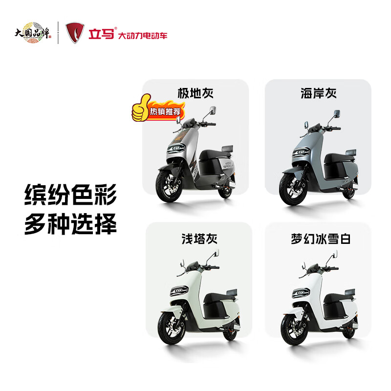 Lima electric motorcycle shines in the world, speed 55km/h - battery life 73KM, Chaowei 72V graphene battery battery, long battery life, smart APP electric vehicle, light tower gray