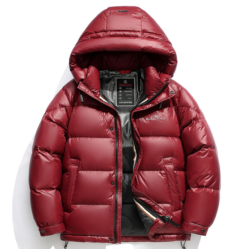 Flying in the Snow Down Jacket Men's Short Hooded Upgraded Fabric 90 Velvet Thickened Warm and Coldproof Down Jacket for Men