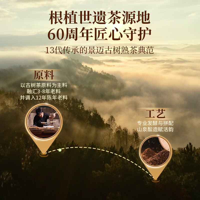 Lancang Ancient Tea Pu'er Tea Thirteenth Generation 0085 Jingmai Yunnan Pu'er Ripe Pu 100g 2026 Brick Tea Boxed