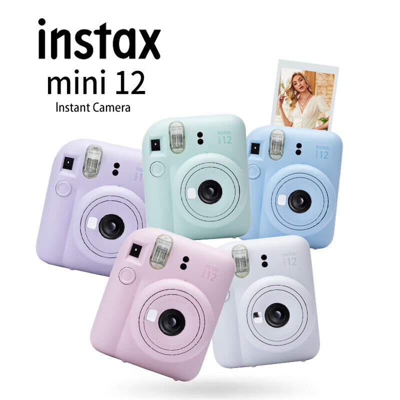 FUJIFILM INSTAX Polaroid mini12 Hydrangea Blue Portable Smart Photo Camera Travel Gift International Version