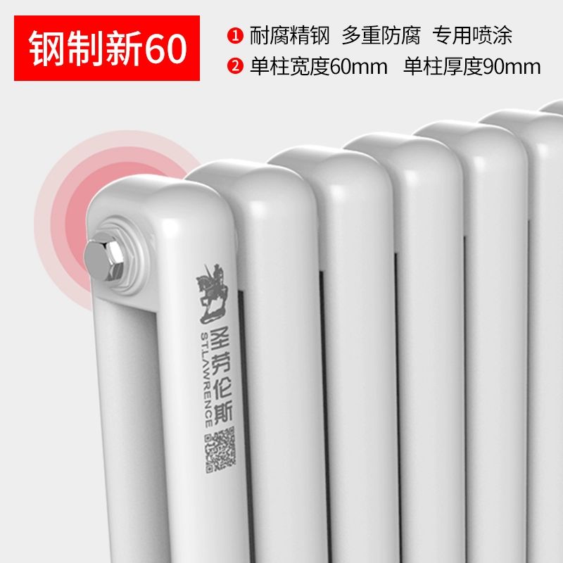 St. Lawrence radiator household water heating wall-mounted whole house heating living room and bedroom custom-made steel radiator column large water channel shop hot style steel new 60 width 60mm*1 column height 1800mm (minimum order of 3 columns)