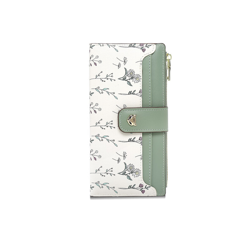 Golden Fox (FOXER) Women's Coin Purse Large Capacity Short Two-fold Card Holder Zipper Money Holder Clutch Bag Birthday Gift for Girlfriend