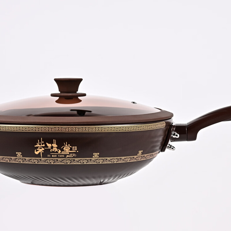 Zimantang uncoated pure ceramic wok for gas stove health wok wok wok 32 caliber ceramic wok