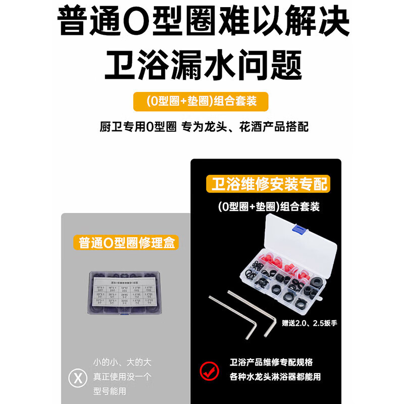 Haofanjie shower gasket rubber gasket sealing ring faucet o-type gasket kitchen and bathroom repair set mixing valve shower waterproof faucet shower sealing gasket repair accessories box set