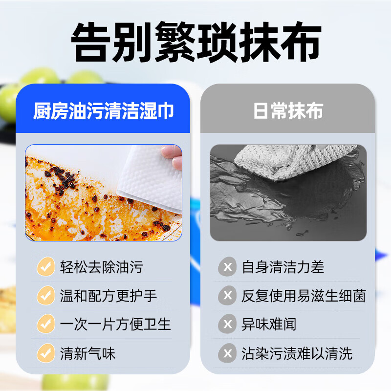 Big Mac Degrease Star Kitchen Wipes for decontamination and degreasing, thickened and powerful for cleaning heavy oil stains, 1 layer, 100 pumps*1 pack