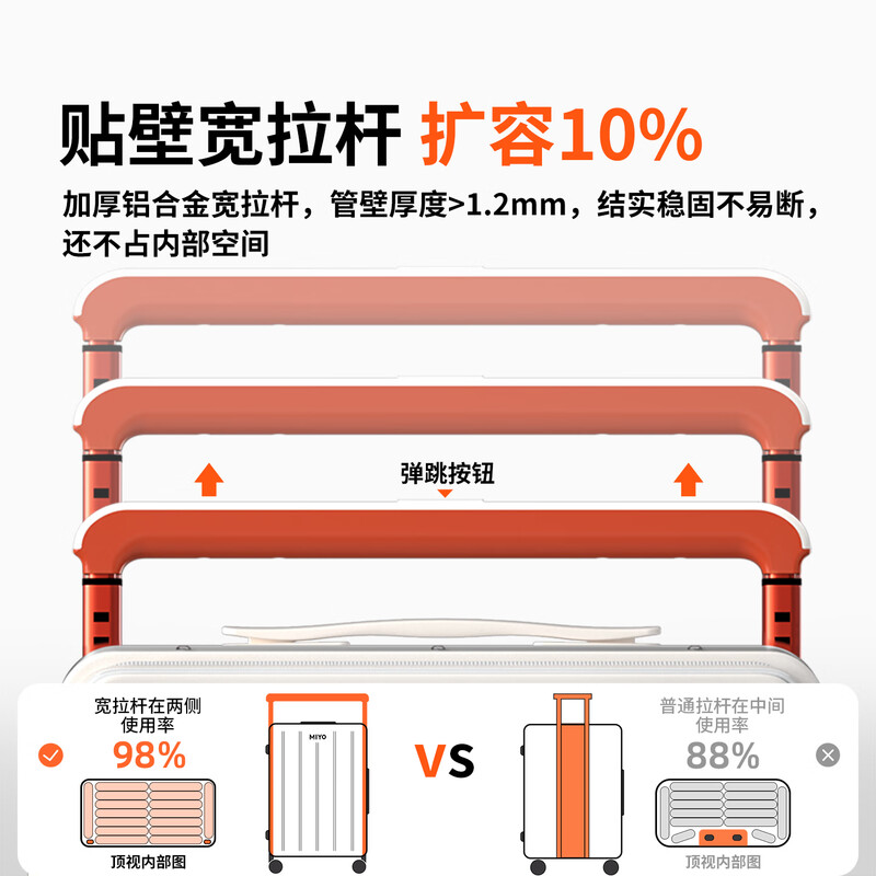 Miyo side opening suitcase boarding case wide trolley large capacity suitcase expandable multifunctional password box leather suitcase deep space gray-aluminum frame flagship model leather handle + shock-absorbing skate wheel 26 inches required to be checked in double-layer explosion-proof zipper + dual charging interface