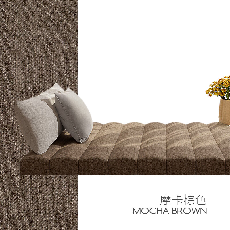 Yingtang bay window mat cotton and linen window sill mat universal for all seasons 26 new balcony tatami cushion mother and baby grade removable and washable mocha brown thickness optional 5/7/8/10/12CM