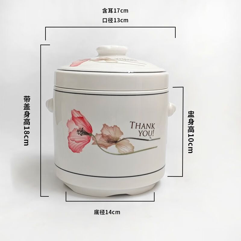 Pupan ceramic double-lid stew pot with water-proof stew household soup stew pot stew pot bird's nest stew earthenware pot stew soup Damei Shun stew pot 1000ml (suitable for 2-3 people)