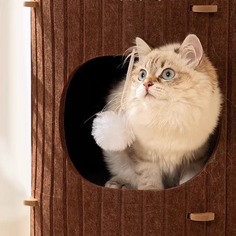 Xiaoye's seven-day cat nest, play and sleep, one-piece cat climbing frame, cat house, tree hole, cat nest, four-season universal felt, three-layer cat scratching board, cat villa