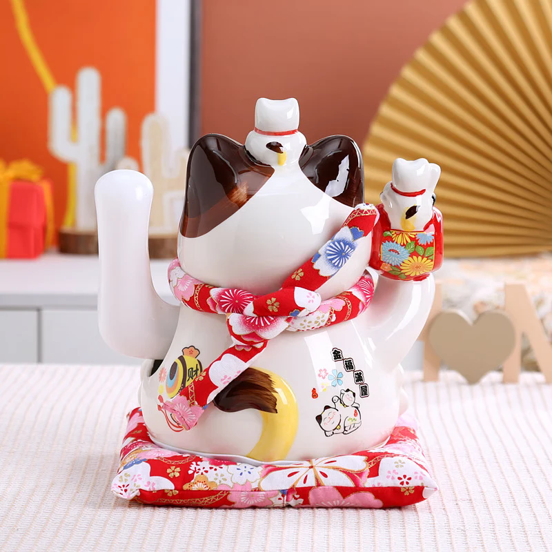 Youjia Liangpin 12-inch Lucky Cat Popular Products Lucky Ornament Housewarming Opening Gift Automatic Hand Waving Large Lucky Cat