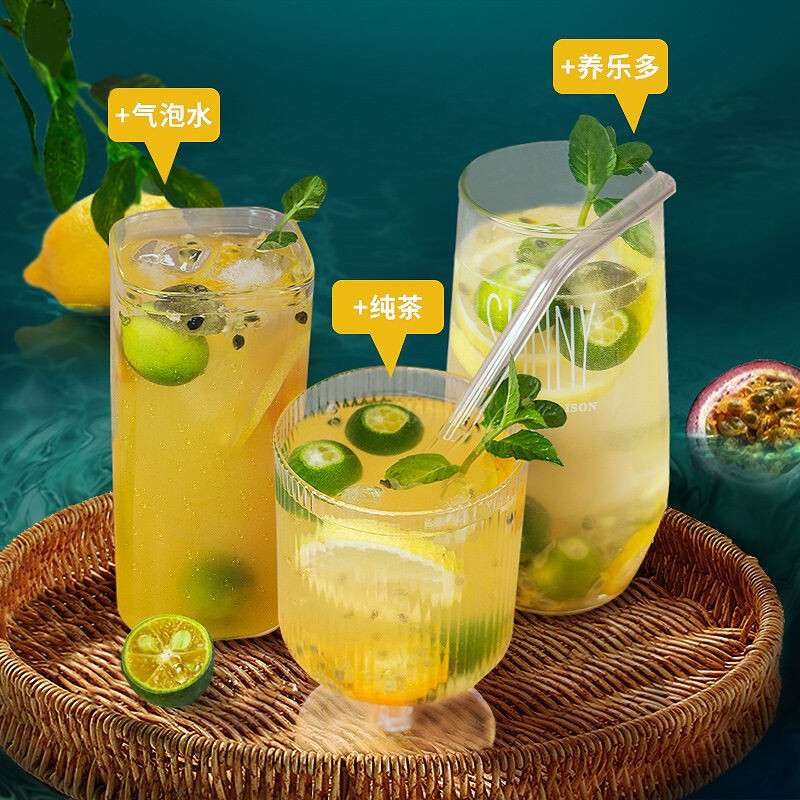 Send Yi flower fruit tea kumquat lemon passion fruit tea fruit tea Internet celebrity tea bag lemon slice instant cold brew tea * green orange lemon passion fruit tea 10g 50 bags