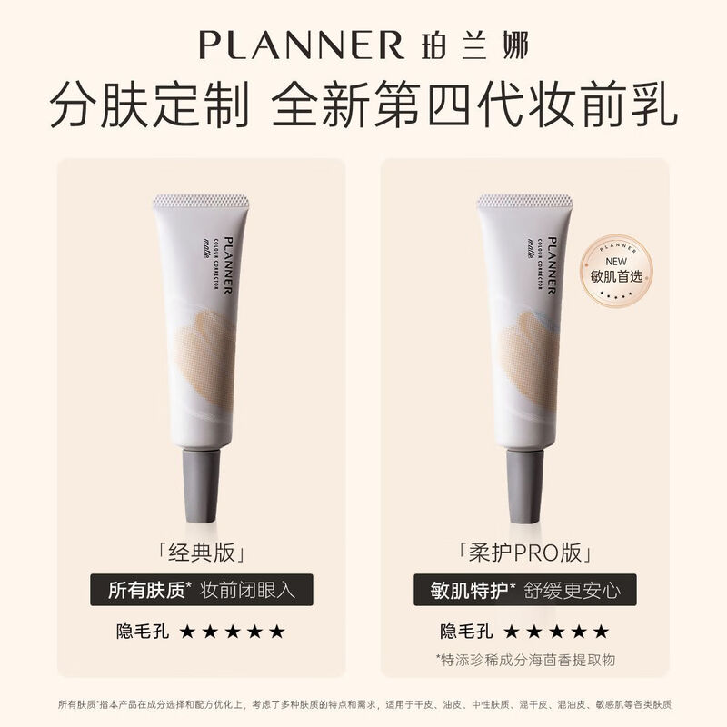 PLANNER (PLANNER) Matte Makeup Primer 30ml Microdermabrasion Magic Pore Invisible Oil Control Sensitive Skin Special Edition Isolation Cream New Year