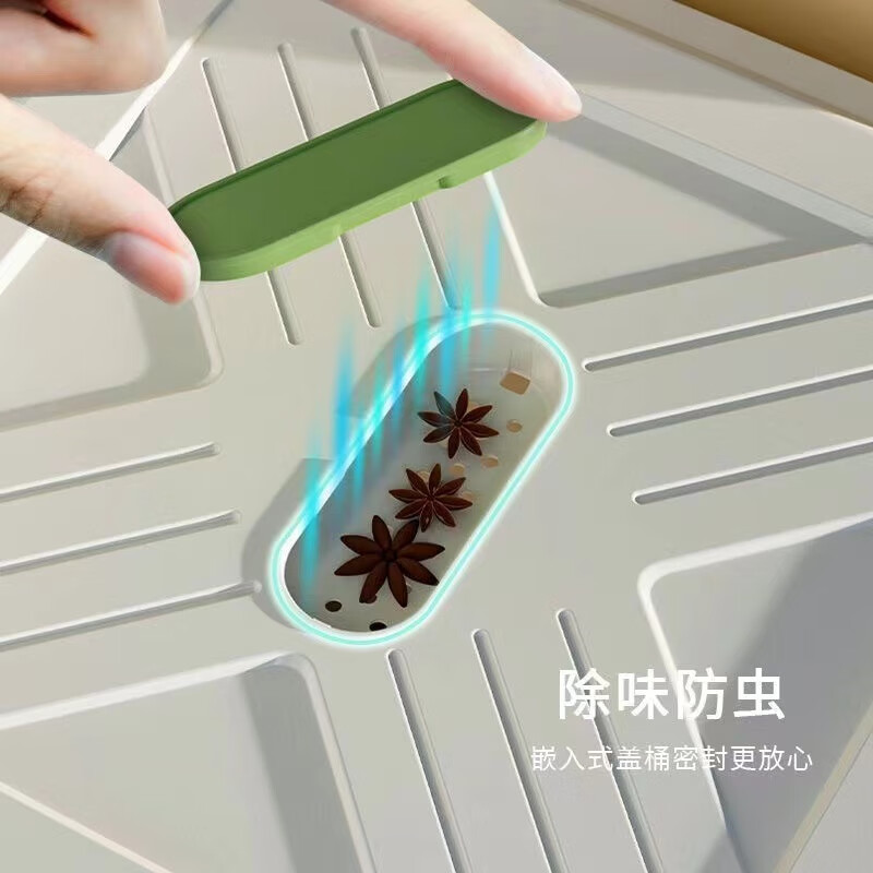 JD Logistics Household Insect-proof and Moisture-proof Sealed Food-grade Transparent Rice Bucket with Wheels Transparent-Ordinary Style 12 Jin (1 Pack)