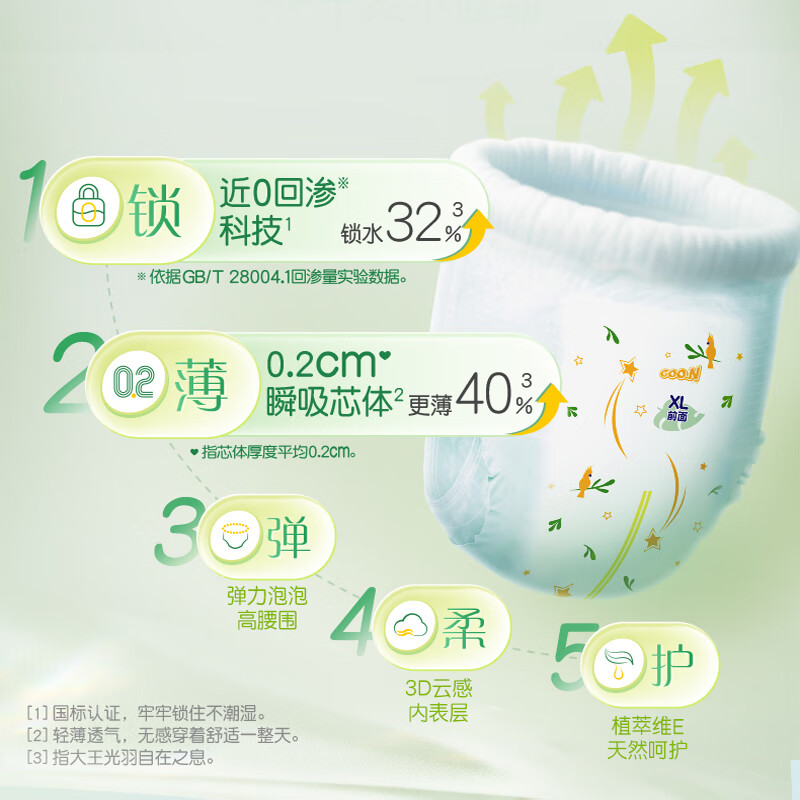 Dawang (GOO.N) Breath of Freedom pull-up pants XL 22 pieces (12-17kg) instant absorbent core, light and dry