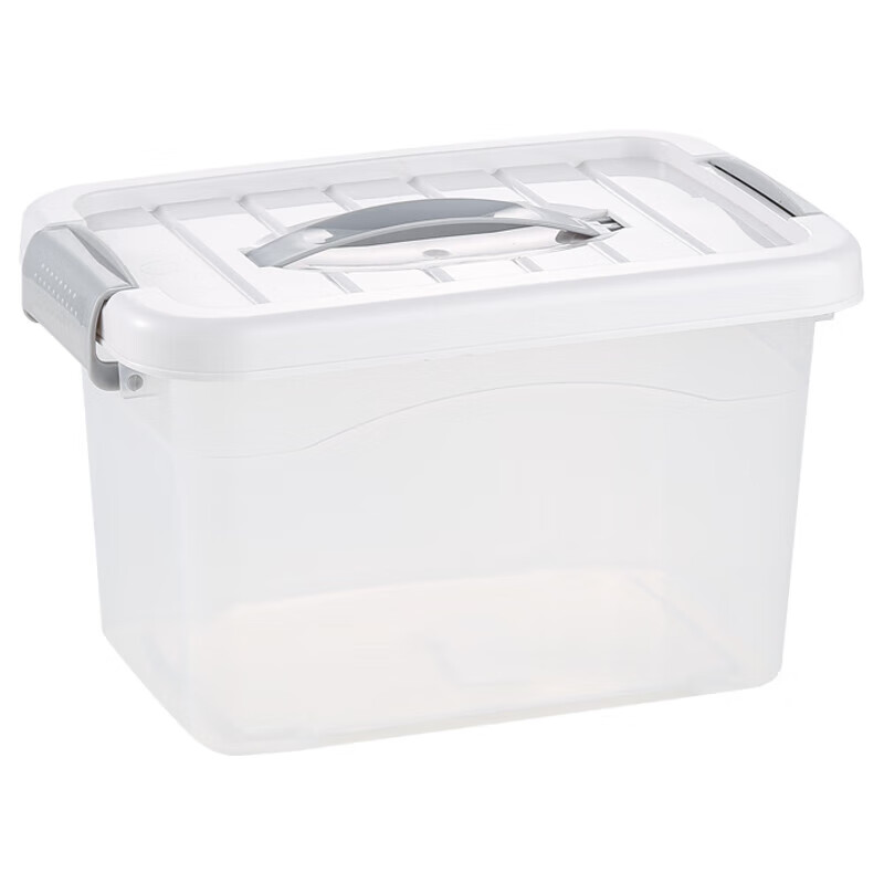 Desktop storage box, portable storage box, household storage box, snacks, toys, toiletries storage box, small size 15L white