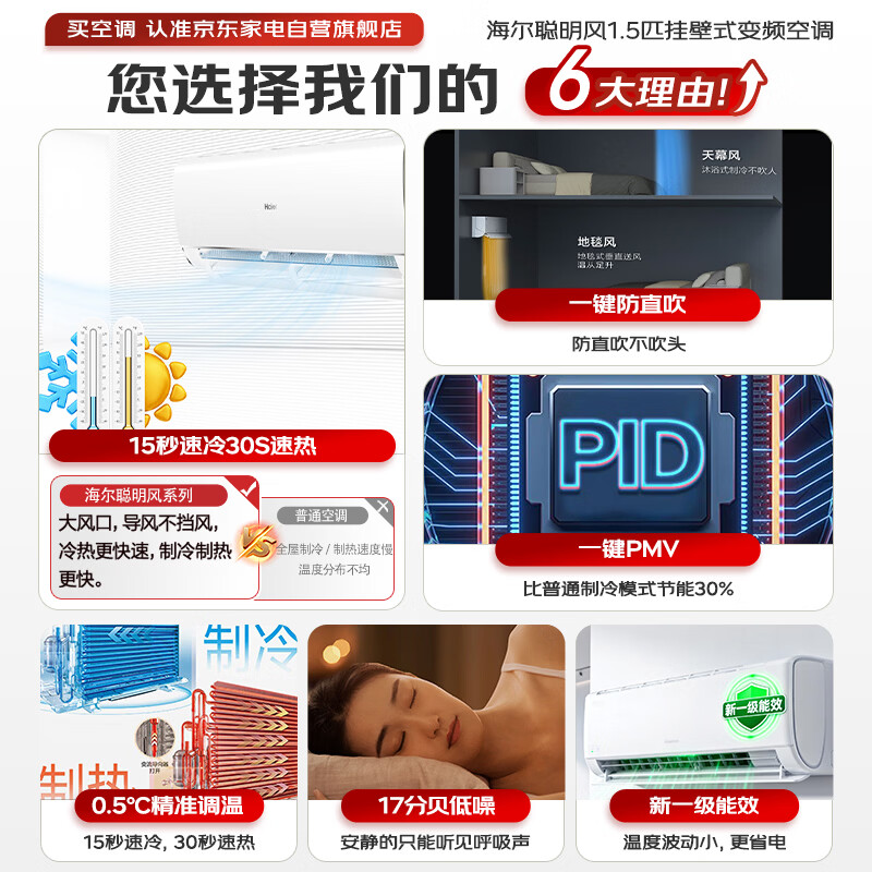 Haier air conditioner 2 hp on-hook Ruixi first-level energy efficiency, energy saving, sterilization and self-cleaning, small 2 hp KFR-40GW/01MVA81U1 trade-in