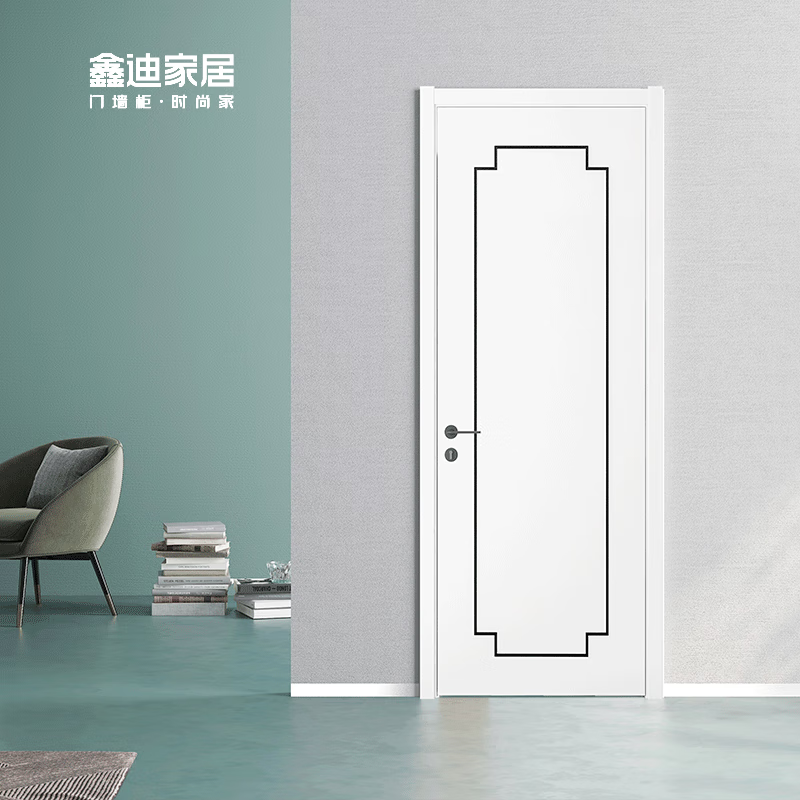 Xindi Wooden Door Paint-free Soundproof Simple Interior Door Solid Wood Composite Door Room Door Customized Bedroom Door XP-8015A Pure White